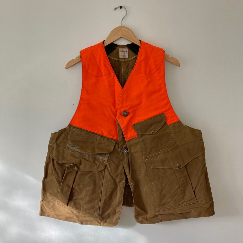 Filson Tin Cloth Waxed Canvas Blaze Upland Hunting Vest